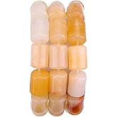 BEADIA Natural Yellow Jade Cylinder Stone Loose Semi Gemstone Beads for Jewelry Making 10mmx14mm 38cm