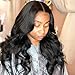 BEEOS 360 Full Frontal Lace Wig Pre Plucked Bleached Knots with Baby Hair, 180% Density Free Part Undetectable Lace Natural Black Brazilian Virgin Human Hair Wigs 16 Inch