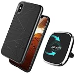 Qi Wireless Charger With Apple iPhone X Magic Case Included-Vent Mounted 2-in-1 Magnetic Charging Pad For iPhone X, 360 Degree Rotation, Strong Magnetic Holder