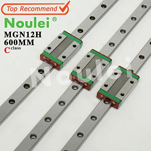 Noulei MGN12H Linear Guide Rail (600mm MGN12H with 1pcs Bearing Block,3set)