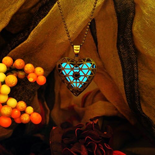 Treasured Heart Glow In the Dark Necklace Jewelry Pendant Steampunk Fairy Magical