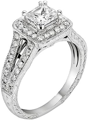 14kt White Gold 0.50cttw Round Cut Diamond(G-Hcolor,SI1-SI2) Semi Mount Ring (No Center Stone ) Sz 7