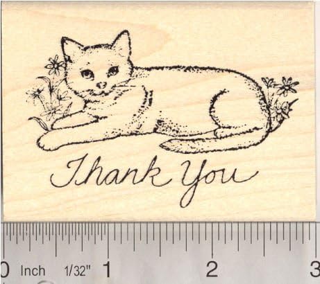 Thank You Cat Rubber Stamp