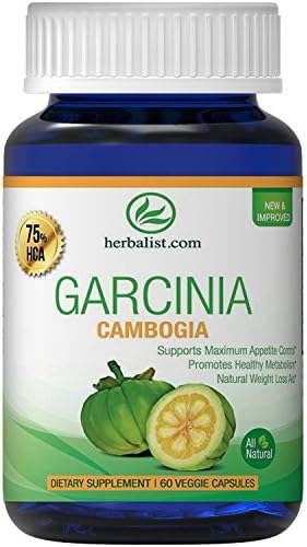 Herbalist, Pure Garcinia Cambogia Extract, 100% Natural, Ultra Premium Quality, 75% HCA, Gold Diet Supplement with Extra Strength, for Weight Loss, 500 mg, 60 capsules