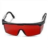 FreeMascot OD 4+ 190nm-550nm Wavelength Laser Safety Goggles for Typical 405nm, 445nm, 450nm, 520nm, 532nm Laser Light, Red G