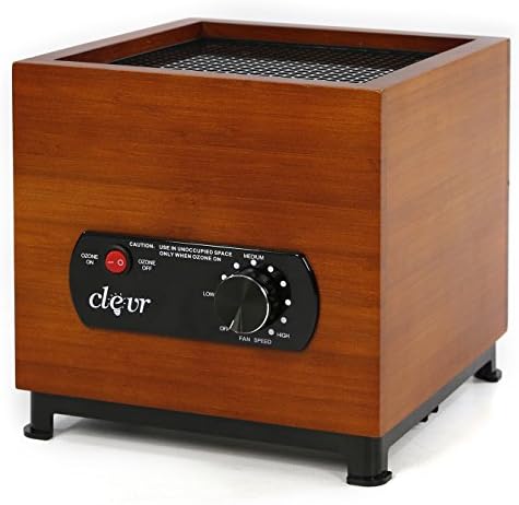 Clevr 8 Stage Ozone Generator Air Purifier, Bamboo Casing Design, Filter, Ozone, Ionic, UV, Plasma, Home Use, 1000 Square Feet Coverage, allergies allergen reducer | 1 YEAR LIMITED WARRANTY