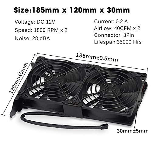GDSTIME GPU Cooler Dual 92mm PCI Fan 12V GPU Fan DC Brushless Graphic Card Fan PCI Cooling Fan Video Card VGA Cooling Case fan - Image 3