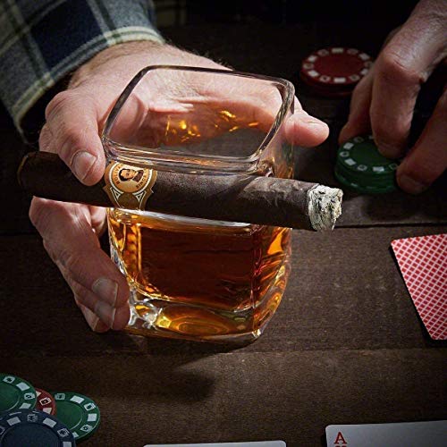 AMAZOM Zigarren-Whiskygläser Mit Zigarrenhalter-Set Mit 4 Kristall-Whiskygläsern, Premium-Rocks-Glas, Trinkglas Für Cocktails, Scotch – Bild 6