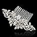 EVER FAITH Wedding Hair Accessories White Zircon Crystal Vintage 1920s Leaf Wave Bridal Hair Side Comb for Bride Bridesmaids