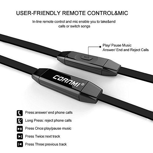 image for Cornmi Oucles In Ear Headphones, Noise Isolating Sweatproof Wired 3.5M