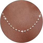 Carffordo 925 Sterling Silver Chain Necklace Link Chain Necklace for Women Simple Dainty 16K Gold Plated Necklace for Women Minimalist Waterproof Silver Necklace Trendy Jewelry Gifts