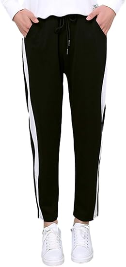 Amazon Orangel ラインジャージ レディース ダンス アクティブウェア ジム ロングボトムス Xs Xl 白ライン Xs アクティブロングパンツ 通販