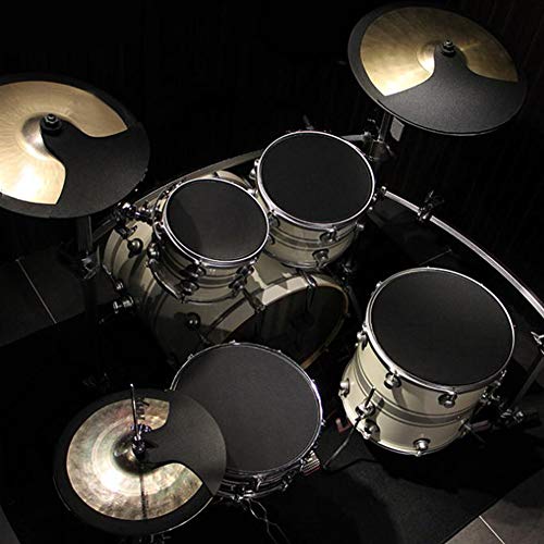 Snare Drum Pad, 10pcs Impact Resistance Mute Silencer Drumming Practice Pad Bass Drums Quiet Cymbal Mute Sound off Black Provides Great Rebound for Quiet Workouts