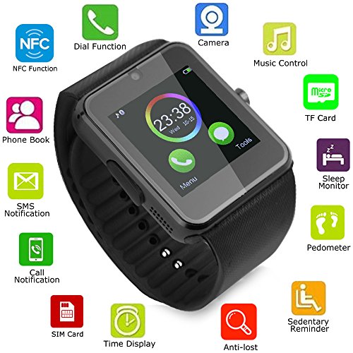 Sqdeal smart watch phone bluetooth smartwatch - nfc, si…