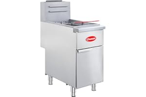 CHUMART 3 Tube Commercial Deep Fryer with 2 Baskets 90000 BTU Propane Gas Fryer, Stainless Steel Floor Fryer for Restaurants, Breakfast Bar-40 Lbs (22L) Oil Capacity