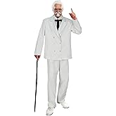 Xpsivponi Men's Colonel White Suit Fast Food Characters Fancy Costume Outfit
