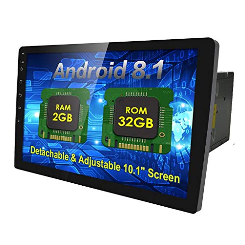 10.1" Android 8.1 2GB 32GB Double Din Car Stereo Radio with Bluetooth, GPS Navigation - Support Fastboot, WiFi, USB, MirrorLink, Backup Camera, AUX, Subwoofer, OBD2, Dash Cam