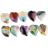 LE SKY 4 Pcs Natural Stone Pendants Multuple Shapes Healing Gradient Color Crystal Stone for Jewelry Making Necklace
