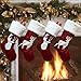 Faylapa Personalized Christmas Stocking, 6 Pack 18 Inch Knitted Xmas Stocking for Kids with DIY Snowman Name Tags, for Fireplace Christmas Holiday Family Party Decoration, Red Green White