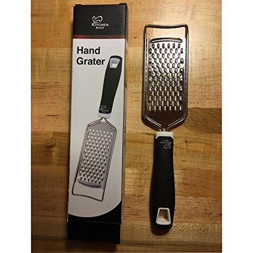 KitchenBasix Cheese Grater & Shredder - Stainless Steel - Razor Sharp Blades - Medium Shred - Ideal Hand Grater for Hard Fruit, Root Vegetables, Nuts, Parmesan Cheese & More!