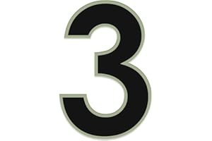 C CARVATURE Bright Light House Numbers for Indoor and Outdoor, 5” Glow in the Dark Illuminated Address Numbers for Home, All-Weather Glowing House Address Numbers for Horizontal or Vertical Mounting (3)