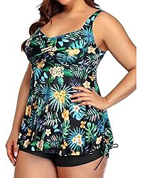 Aqua Eve Women Plus Size Tankini Swimsuit Two Piece