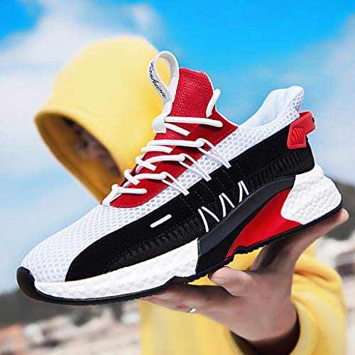 DondPO Walking Athletic Shoes Comfort Casual Fashion Sneaker Cross Training Running Footwear for Men Red - Thumbnail 7