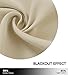 NICETOWN Blackout Room Darkening Curtains - Home Decoration Light & Noise Reducing Thermal Insulated Window Draperies with Rod Pocket Top (Biscotti Beige, Set of 2, 42 inches Wide x 45 inches Long)