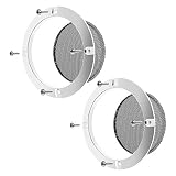 BCP 2 pcs 4 inch Silver color Ring Black Mesh Speaker Decorative Circle Subwoofer Grill Cover Guard Protector with Screw