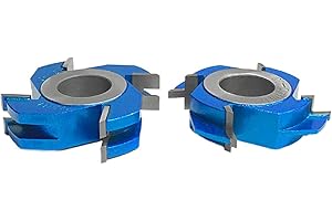 CO-CUTTNER Tongue and Groove Shaper Cutter Set Carbide Tipped 4-Wing for Wood Thickness 3/4" with Bore 1-1/4" Heavy-Duty Woodworking