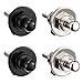 Canomo 4 Pieces Guitar Strap Buttons Strap Retainer Quick Release Strap locks (Black/Silver) with 2 Pair Guitar Strap Blocks for Electric Acoustic Guitar Replacement