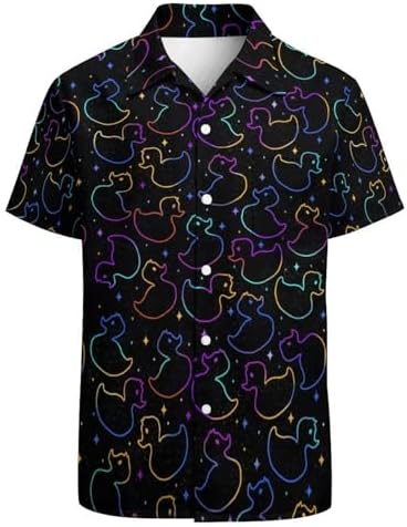 GADZILLE Duck Shirt for Men Funny Duck Hawaiian Shirt Aloha Beach
