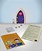 The Irish Fairy Door Company - Purple Arched Door - Includes Magic Key in a Bottle, 3 Stepping Stones, Fairy Lease Agreement, Notepad, and Fairy Welcome Guide
