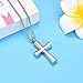 Black Cross Cremation Necklace Hold Loved One's Ashes Memorial Urn Jewelry for Women Men Keepsake Necklace Pendant(Silver Tone)