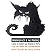 TTSAM 5 Black cat Stickers with 1 Young Witch Sticker, Halloween Theme Party, Home, Cafe, Halloween Theme Hotel, Amusement Park Decoration, Detachable Black cat Witch Decoration Sticker Combination