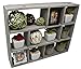 Vintage Rustic Torched Wood Rustic Freestanding & Wall Mountable Shadow Box Display Frame with 9 Compartments - Wooden Farmhouse/White Washed Home Decor Picture Shelf for Kitchen, Bedrooms, Bathroom