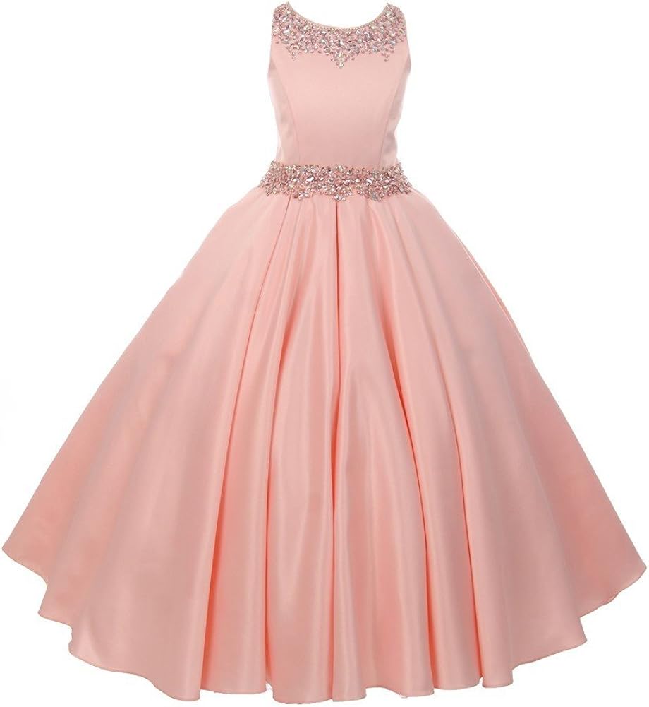 blush junior bridesmaid dress