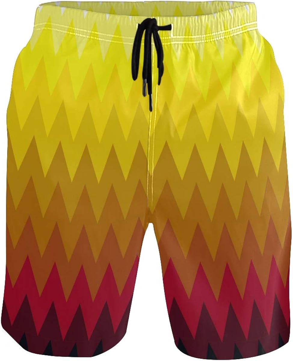 KGuanJi Geometric XXL Teen Boys Short Swim Trunks Swimsuit for Men Mens Bathing Suits