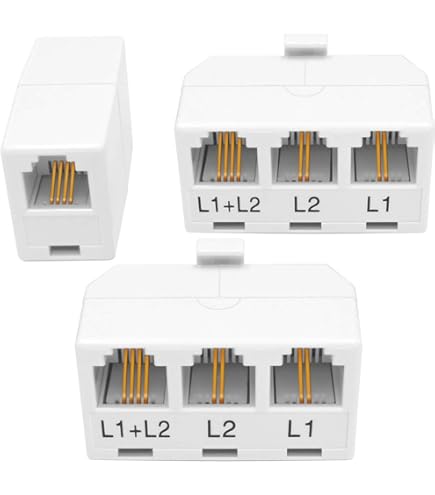 RJ45 Double Female Telephone Connector - Beige, For Extending Landline Phone Cables