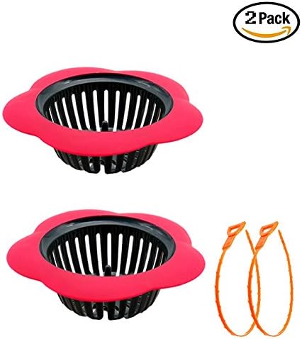Aufoby Kitchen Sink Strainer Stopper,Sink Drain Strainer,2pcs (Red)