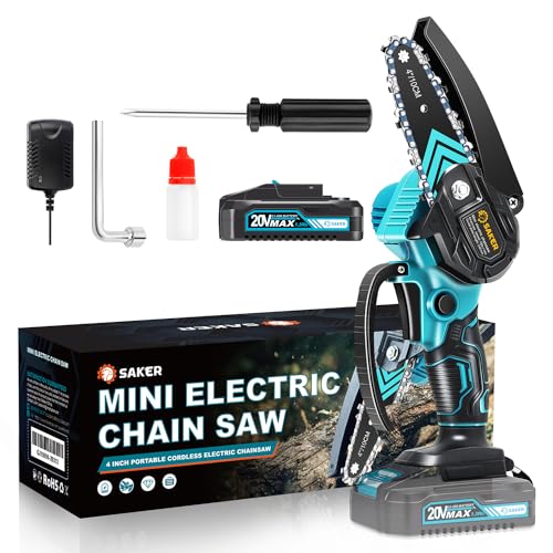 Saker Mini Chainsaw,Portable Electric Chainsaws Cordless,Handheld Chain Saw Pruning Shears Chain Saws for Tree Branches,Courtyard,Household and Garden,Christmas Gifts for Men Dad Husband Women