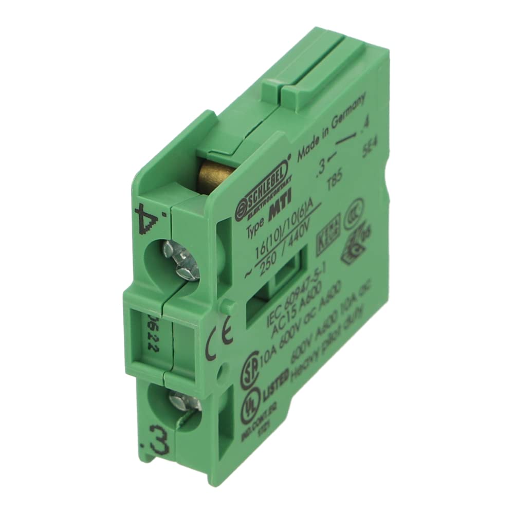 MTI | CRAIG AND DERRICOTT 22/30 SCHLEGEL CONTACT BLOCKS RATED CURRENT - 16A 1 N/O, MOMENTARY
