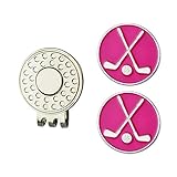 GOLTERS Assorted Color Golf Club Ball Marker and Magnetic Golf Hat Clip (Pink)