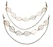 yueton 2pcs Fashion Ladies Hollow Out Leaves Gold Chain Alligator Clips Barrettes Bobby Pin Hair Clips Bride Headwear Edge Clip Clamps Headbands