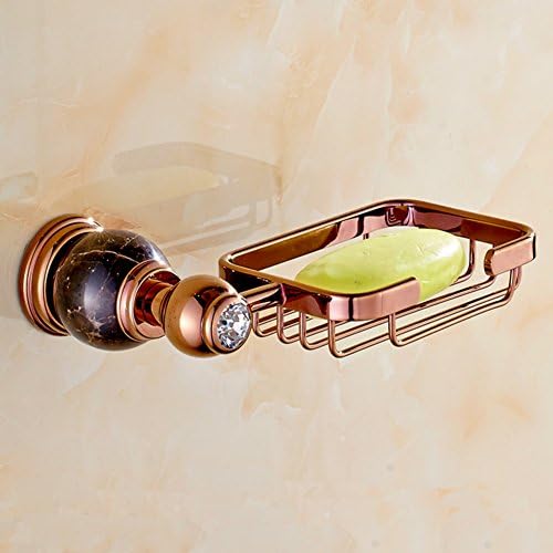 Marble soap shelves Rose gold copper soap mesh Jade bathroom soap box Soap basket Soap box European-style soap dish-B