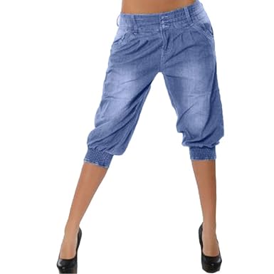 Sylar Pantalones Mujer Moda Jeans Sueltos Casuales De Color Solido