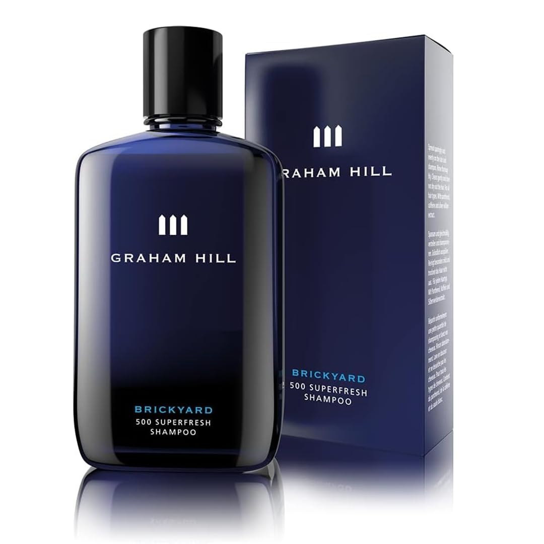 GRAHAM HILL Brickyard 500 Superfresh Hair Shampoo for Men 100 ml - Universal Daily Use Hair Growth Shampoo with Panthenol and Caffeine | Vegan Formula for All Hair Types