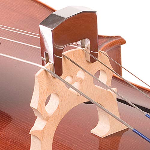 FidgetFidget Durable Heavy Cello Practice Mute Portable 4 String Silver Zinc Alloy Cello Mute - Thumbnail 4