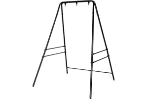 ONCLOUD Upgraded Hammock Chair Stand Metal Swing Stand Frame, Heavy Duty Steel Hammock Stand Only for Porch, Backyard, Indoor or Outdoor, Black