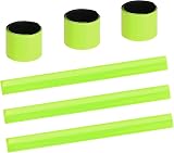 URAQT Reflector Strips 6 Pcs Reflective Snap Band Green Wrist/Ankle Safety